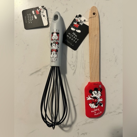 Disney Mickey Mouse Kitchen Utensil Set – Spatula (8.5”) & Whisk (8.5”)- NEW - Picture 1 of 5